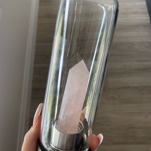 Rose Quartz Crystal Water Bottle